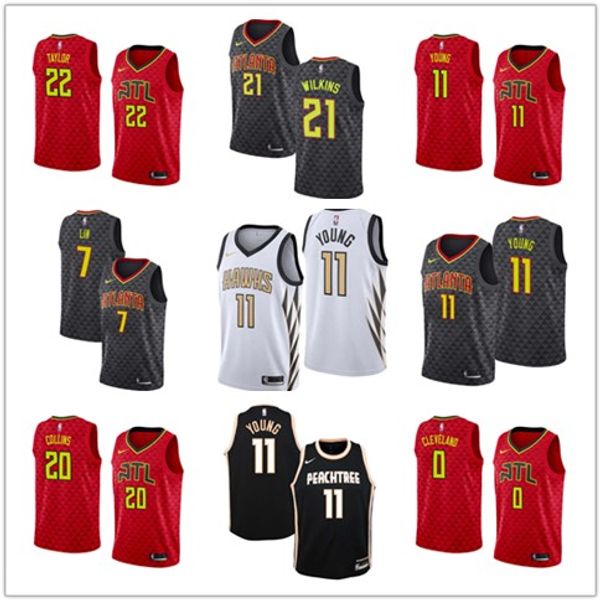

ncaa men basketball jersey 21 wilkins trae 11 young hawk stitched jerseys basketball jerseys 2019-2020 classic city jersey, Black;red