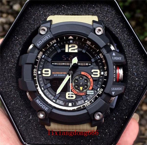 

wholesale shock sport watch waterproof military rubber g sports watches 1000 compass thermometer wristwatches led men watches, Slivery;brown