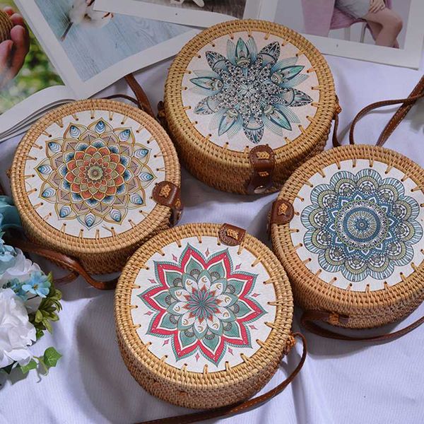 

lovevook соломы сумки для женщин roung тканый мешок бамбука и ротанга мешок bohemia лето пляж для путешествий crossbody дам