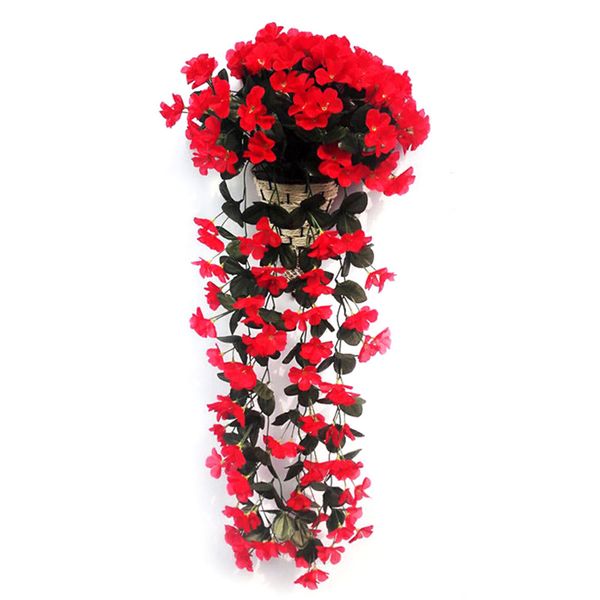 

flower vine artificial violet hanging wall silk cloth 1 bunch silk flowers artificial flowers simulation violet orchid fashion