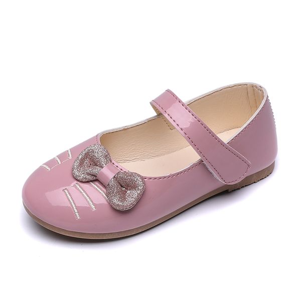 

bekamille girls leather shoes fashion cute bow cat shoes 2019 spring kids girls casual sneakers infant dancing sy007, Black;grey