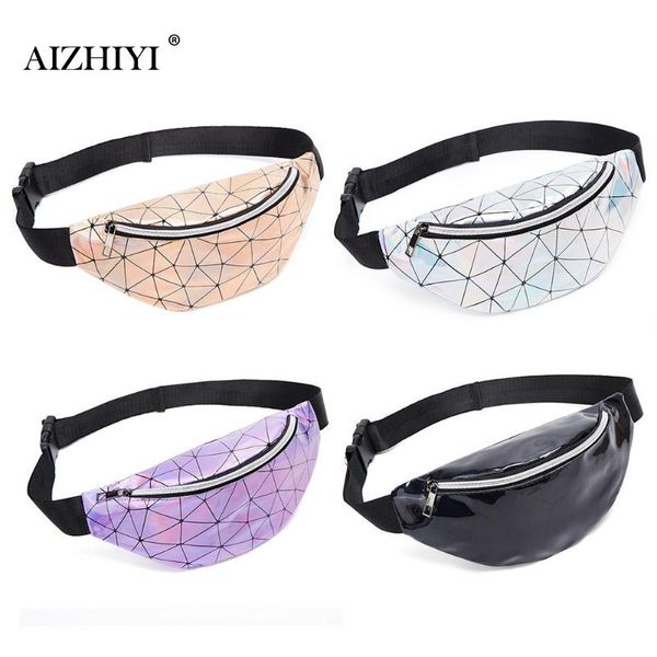 

aizhiyi fashion sequins holographic fanny pack feminina waist pack women's laser chest waist bag women belt bag bum 2019 new