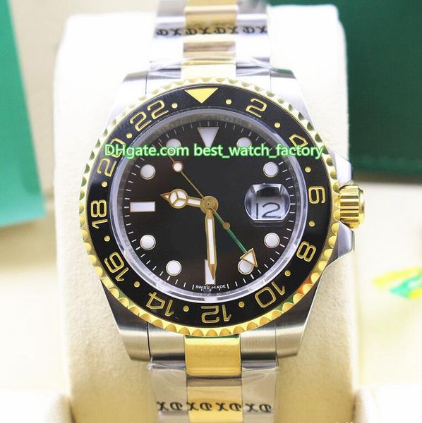 

5 style men's 40mm gmt-master gmt ii 116713 116713ln ceramic 18k gold & steel asia 2813 movement automatic mens watch watches, Slivery;brown