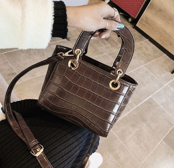 

texture small bag female new wave stone pattern shoulder small square bag winter retro wild messenger bag