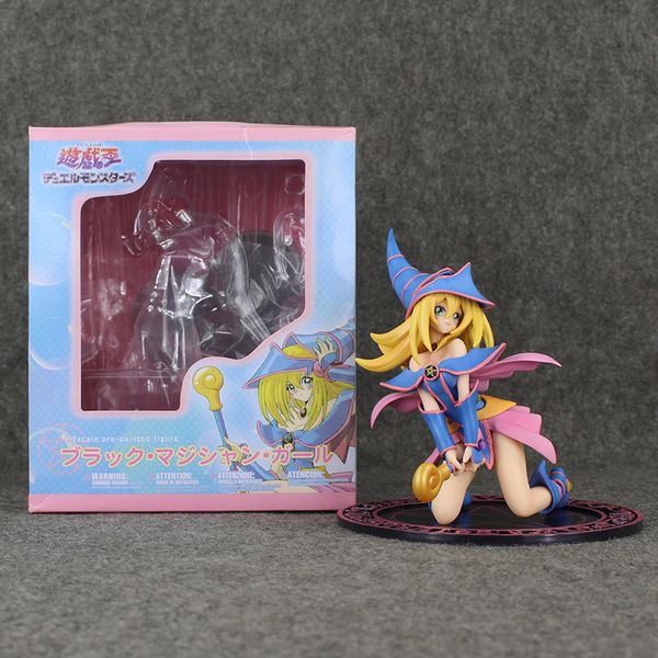 

yu-gi-oh figure dark magician girl figure toys mana with winged kuriboh duel city anime model doll t200118