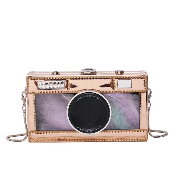 

camera bag female 2020 personality fashion new stereotyped shoulder diagonal small bag chain lock clutch crossbody
