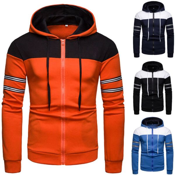 

мужская зима теплая толстовки slim fit с капюшоном пальто толстовка outwear мужчины вскользь контраст куртки пальто dropshipping, Black