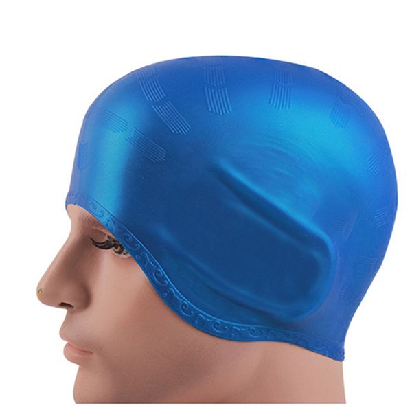 

women men children swim pool waterproof silicone diving swimming cap long hair protection ear cup swim caps hat