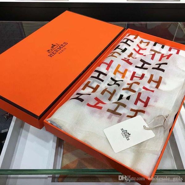 

2019b6 designer scarf luxury designer scarf classic logo fashion cape delivery box luxury scarf soft and light size: 110*200cm hermes123, Blue;gray