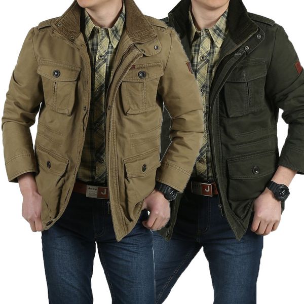 

2018 new large size jackets -8xl jacket men autumn and winter cotton jacket coat army men's jackets spring cargo plus, Black;brown