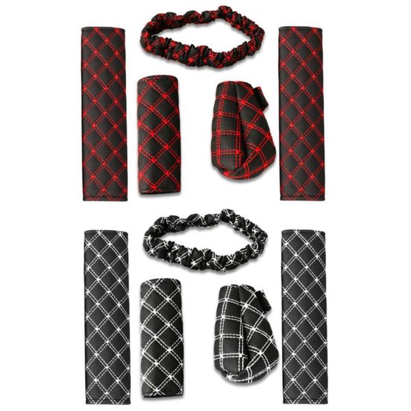 

5pcs handbrake sleeve shift knob cover rearview mirror protector seat belt cushion car-styling sale