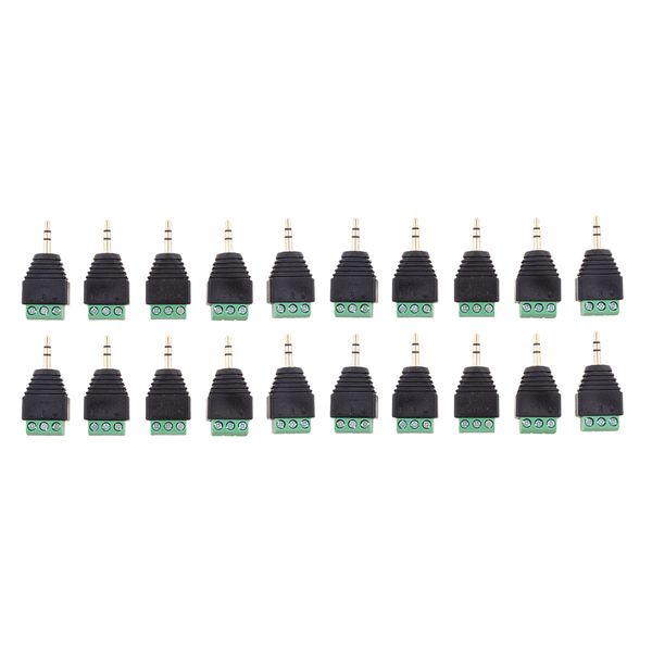 

20 packs 3.5mm stereo audio male to av 3-screw terminal