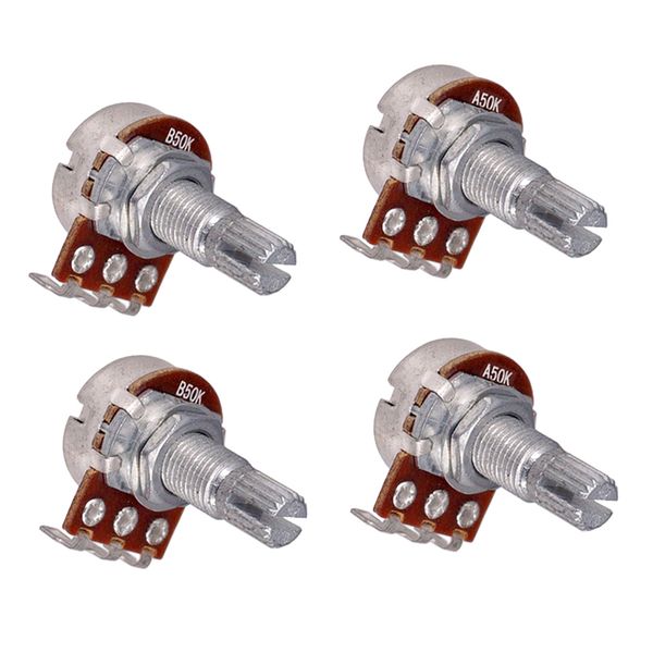 

guitar potentiometer audio pots a50k & b50k ohm tone volume replacement for electric guitar pack of 4