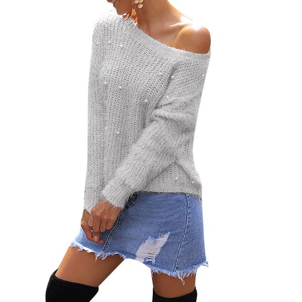 

casual knitted sweater women streetwear v neck long sleeve pullovers loose solid coat 2019 autumn winter fashion women's sweater, White;black