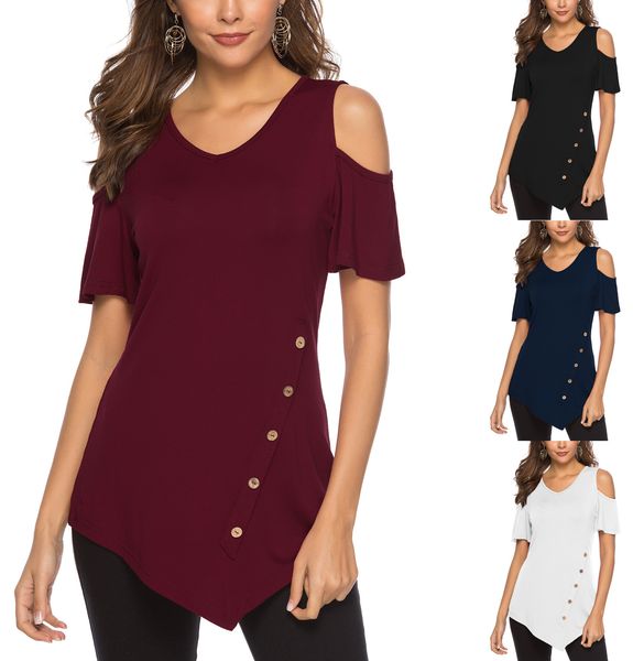 

women clothing fasion short sleeve solid color casual cotton jacket t-shirt, White