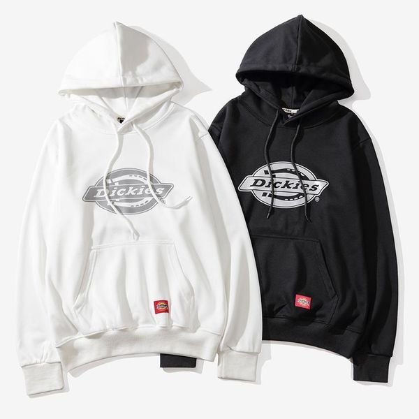 

2019 reflected logo printed mens womens brand designer hip hop hoodies casual hooded sweatshirts male female high street pullover, Black