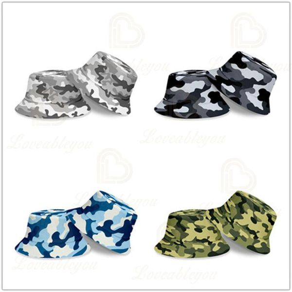 

harajuku camouflage bucket hat men women k bob outdoor beach sun hat fashion kids fishing fisherman, Blue;gray