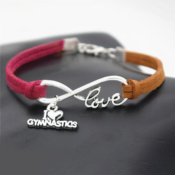 

инфинити лав гимнастика спортивный кулон браслет шарма женские мужские простые роза красная кожа замша веревка регулируемая ювелирные издели, Golden;silver