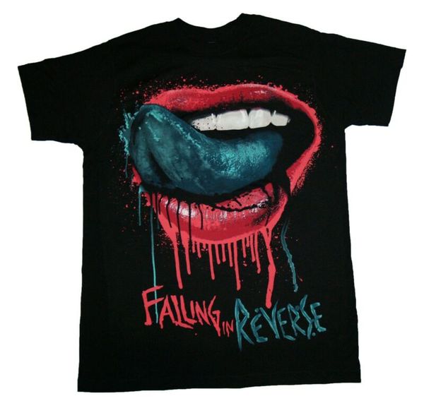 

falling in reverse lips t shirt s-2xl new official kings road merchandise, White;black