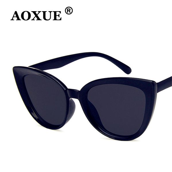 

aoxue retro ladies cat eye sunglasses women vintage brand mirror fashion cute black pink sun glasses female shades uv400, White;black