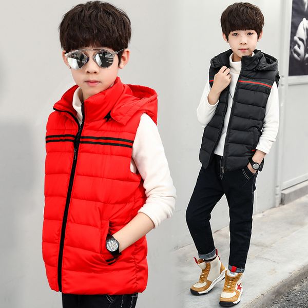 

children's clothing autumn and winter waistcoat hooded sleeveless coat boy stand collar vest kid thickened outwear fashion casual jacke, Camo