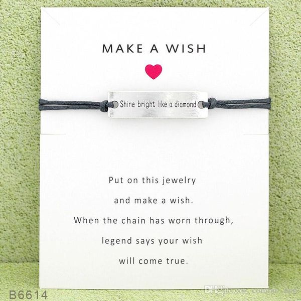 

shine bright like a diamond infinity wish bracelet with card leather rope string wrap bangle for women men s fashion jewelry gift, Golden;silver