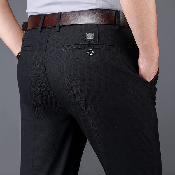 

men's pants pant trousers casual classic mens motorcycle fashion straight male business length man new clothing men, Black