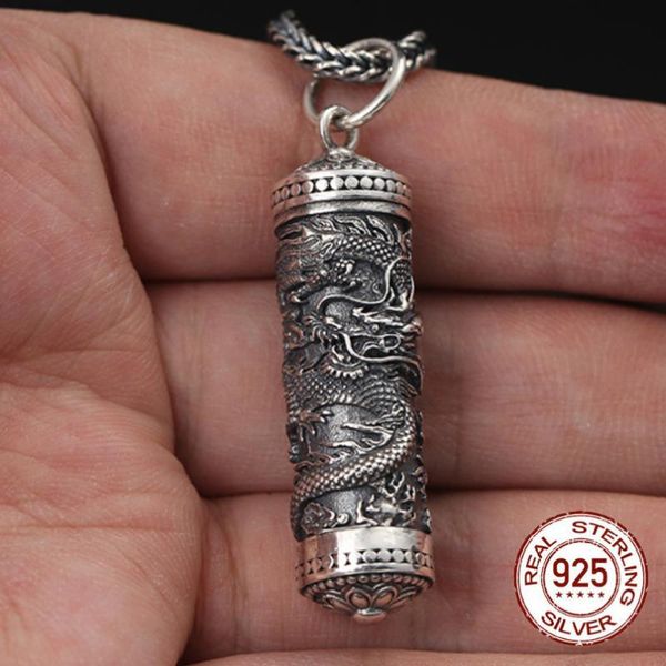 

real silver dragon pendant s925 sterling silver chinese style dragon design pendant gawu box men women birthday gifts