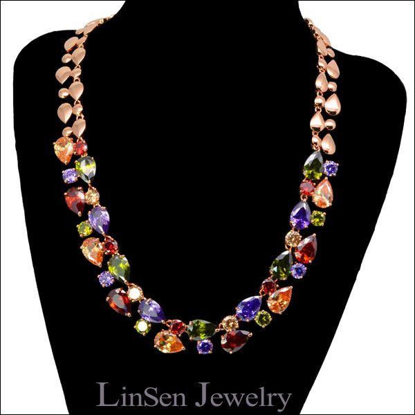 

multicolor luxury necklace,zircon mona lisa cubic zirconia necklace jewelry for women, Silver