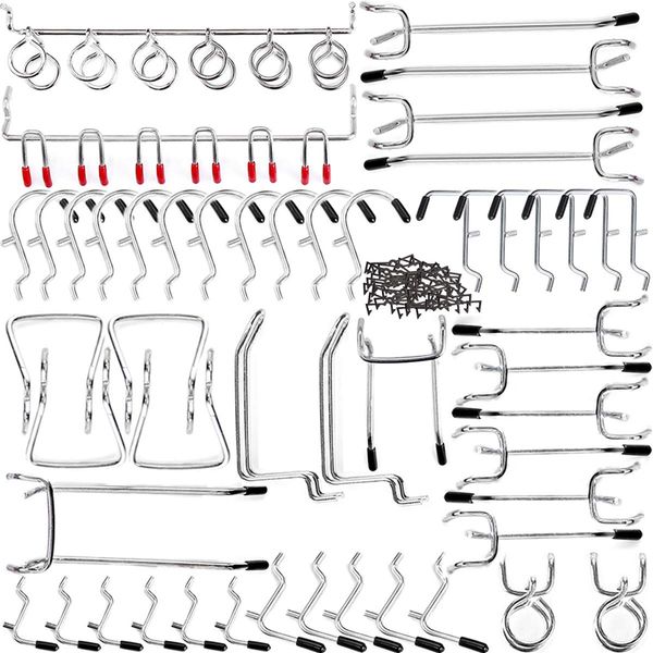 

pegboard hooks assortment home storage hooks system peg board tool hanger set garage kitchen workshop organizer utility