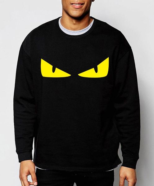 

смешно фуфайка 2018 осень зима смешные глаза мужчины hoodies хип-хоп бренд одежды флиса с длинным рукавом мужские пуловеры костюмы, Black
