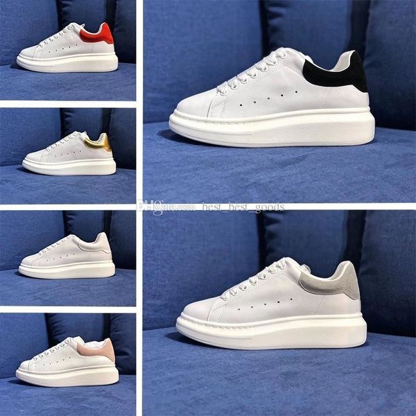 

new designer brand luxury white black leather casual shoes for girl women men pink gold red fashion comfortable flat sneakers