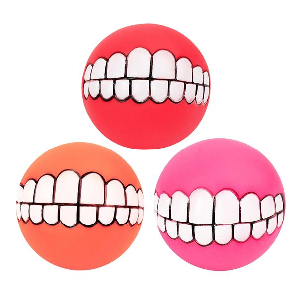 

3 х прочный пищалка шаровые собаки игрушки - 9cm чистит зубы и способствует укреплению здоровья для вашего питомца малых средних и крупных с