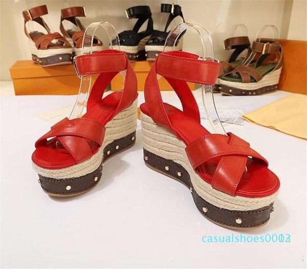 

the new wedge sandals timelapse wedge sandal luxury designer shoes women fashion sandals women high heels size 35-41 cc12 c03, Black