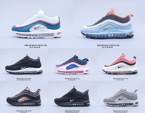 

97 пуля 2020 OG непобежденный Серебряный разводной оливковый air max 97 Sunburst 97s женщины подушка спортивные кроссовки мужские кроссовки