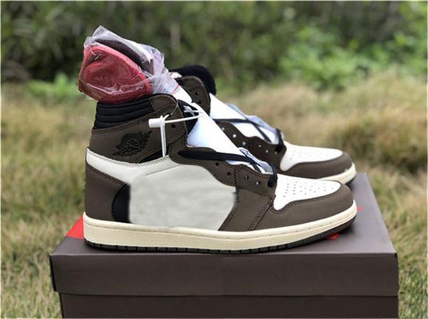 

2019 New Arrival 1 High Travis Scotts OG TS SP 3M Men Basketball Shoes Cactus Jack Dark Mocha CD4487-100 Running Sneakers Size 7-13