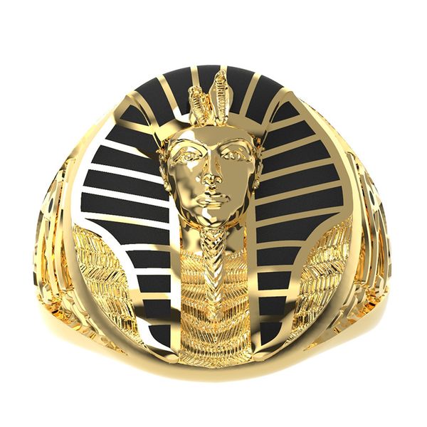 

luxury 18k plated egypt the great sphinx stainless steel finger rings fashion jewelry casting rings anniversary party gifts for men, Silver