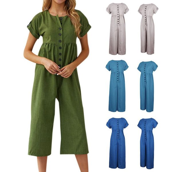 

women fashion jumpsuit cotton linen solid color lady summer overalls loose harem pants long trousers, Black;white