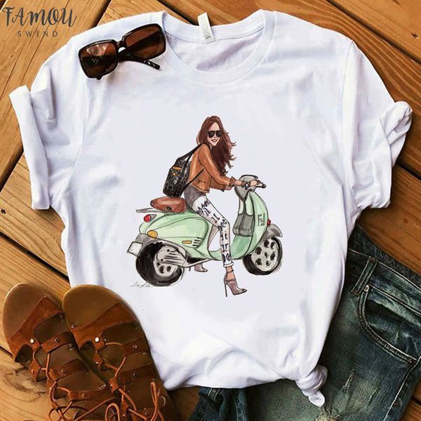 

vogue blink cap sleeve women t shirt make up lipstick seaside t shirt 100% cotton summer shirt lady streetwear bag t shirts, White