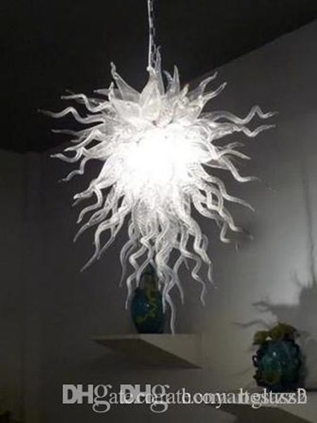 

selling modern chandelier light for home decoration living room glass art lighting hand blown white glass chandelier