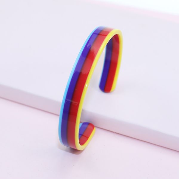 

acrylic sheet round c-shaped bracelet sour vinegar resin new color bracelet for women travel jewelry highlighting good mood, Black