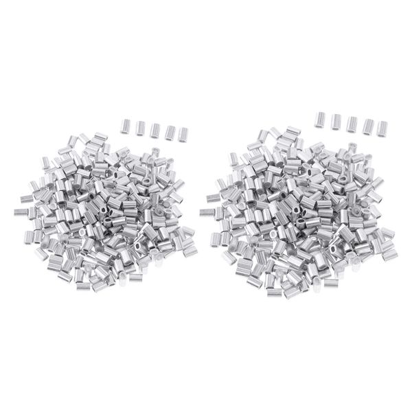 

200 pieces aluminium fishing crimps double barrel crimp sleeves