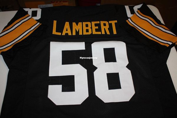 

retro #58 jack lambert custom home mitchell & ness jersey 1990 stitching men's football jerseys college ncaa, Black;red
