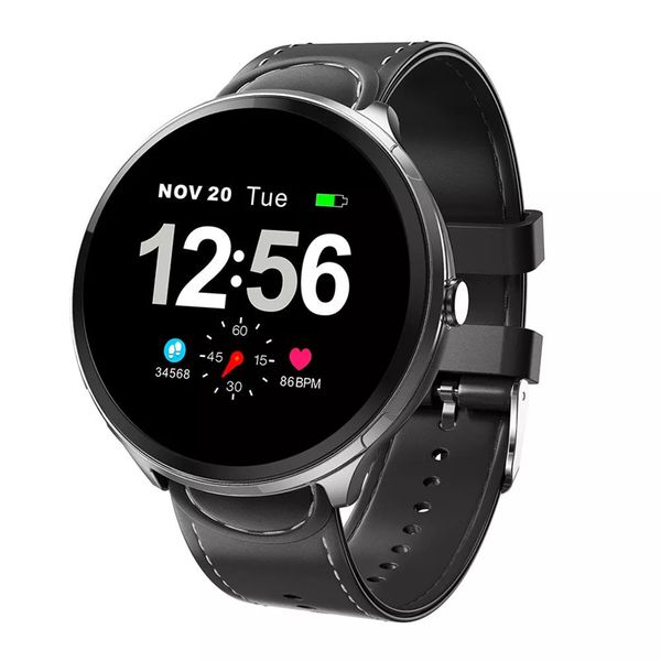 

bakeey b12 led indicator light remind weather music hr blood pressure oxygen monitor weather push smart waterproof watch, Slivery;brown
