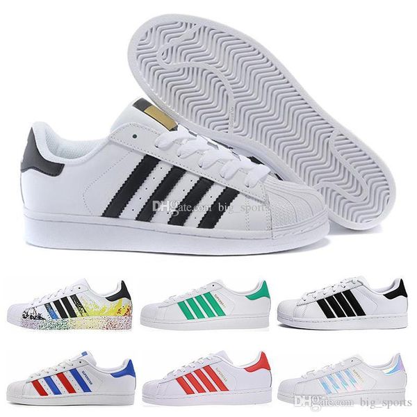 

boy girl superstar casual running shoes white black pink blue gold superstars 80s pride sneakers super star women men sport us size 36-44