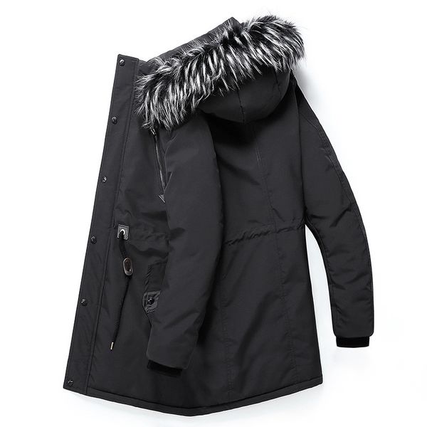 

мужчины высокого качества мода parkas зима мужской новое прибытие теплое способа parka пальто мужская повседневная куртка с капюшоном ветров, Black