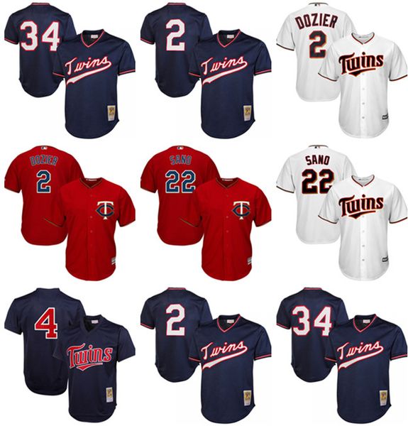 

Men's Minnesota 2 Brian Dozier Twins jersey 22 Miguel Sano Baseball Jersey 34 Kirby Puckett 4 Paul Molitor Stitched Jerseys
