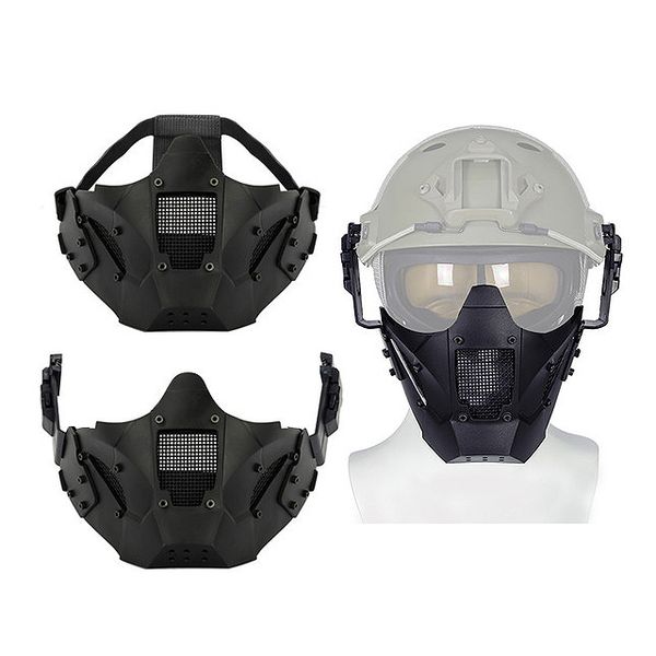 

black new iron warrior half face mask cs sling use with fast helmet protect cycling