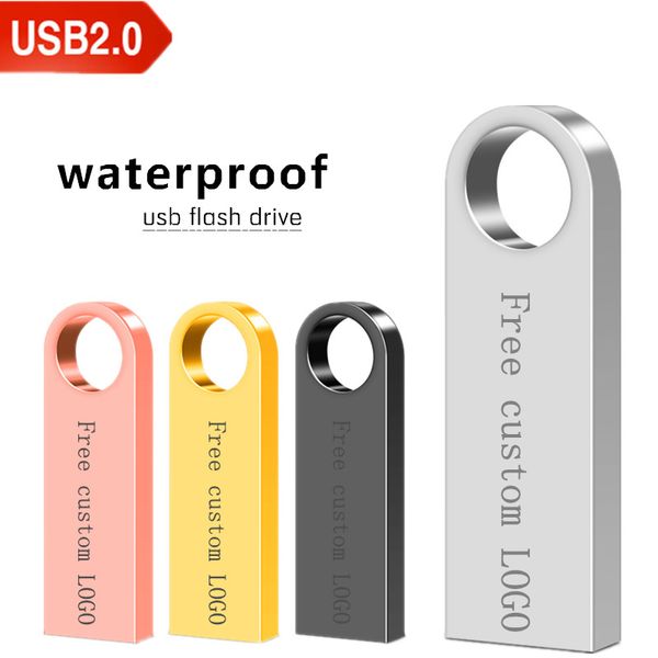 

pen drive metal pendrive 2.0 32gb 16gb 8gb 4gb key high speed usb flash drive 64gb usb memory disk custom logo & shipping