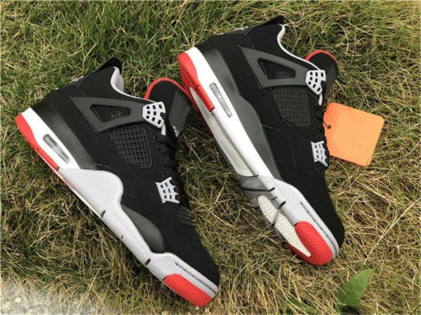 

2019 authentic og 4 bred black cement red white 4s iv man woman basketball shoes sports new sneakers